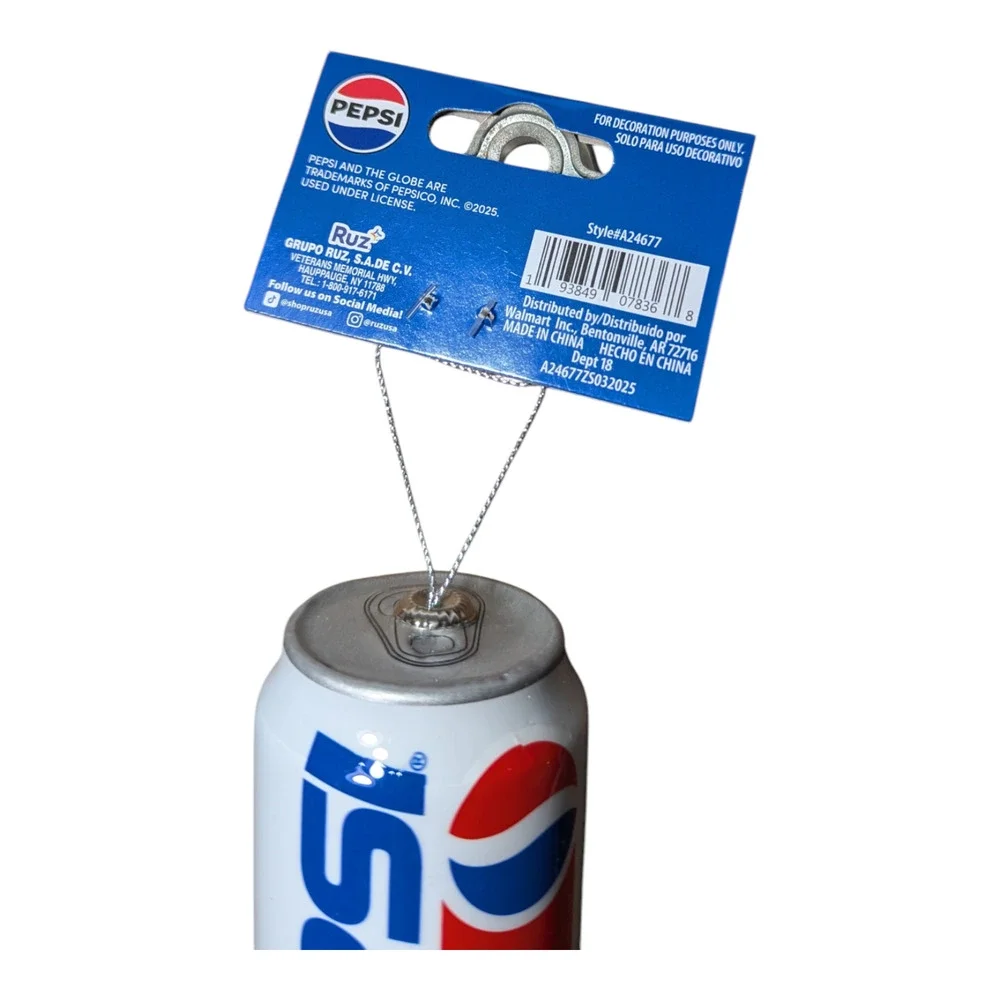 Retro Pepsi Soda Can Decor Christmas Tree Ornament By Ruz NWT Gift